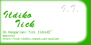 ildiko tick business card